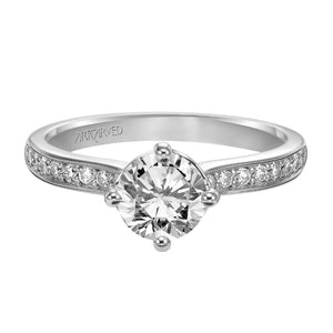 Artcarved Bridal Mounted with CZ Center Classic Engagement Ring Juliet 14K White Gold