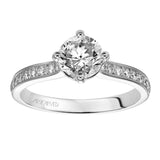 Artcarved Bridal Semi-Mounted with Side Stones Classic Engagement Ring Juliet 14K White Gold