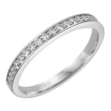 Artcarved Bridal Mounted with Side Stones Classic Diamond Wedding Band Juliet 14K White Gold