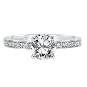 Artcarved Bridal Mounted with CZ Center Classic Engagement Ring Jeanine 14K White Gold