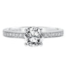 Artcarved Bridal Semi-Mounted with Side Stones Classic Engagement Ring Jeanine 14K White Gold