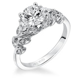 Artcarved Bridal Semi-Mounted with Side Stones Contemporary Engagement Ring Scarlett 14K White Gold