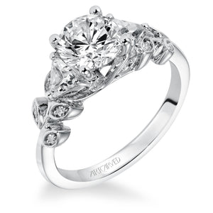 Artcarved Bridal Mounted with CZ Center Contemporary Engagement Ring Scarlett 14K White Gold