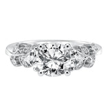 Artcarved Bridal Mounted with CZ Center Contemporary Engagement Ring Scarlett 14K White Gold