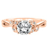 Artcarved Bridal Semi-Mounted with Side Stones Contemporary Floral Diamond Engagement Ring Corinne 14K Rose Gold