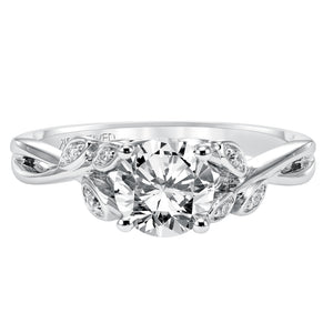 Artcarved Bridal Mounted with CZ Center Contemporary One Love Engagement Ring Corinne 14K White Gold