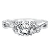 Artcarved Bridal Semi-Mounted with Side Stones Contemporary One Love Engagement Ring Corinne 14K White Gold