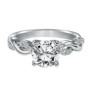 Artcarved Bridal Mounted with CZ Center Contemporary One Love Engagement Ring Gabriella 14K White Gold