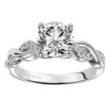 Artcarved Bridal Semi-Mounted with Side Stones Contemporary One Love Engagement Ring Gabriella 14K White Gold