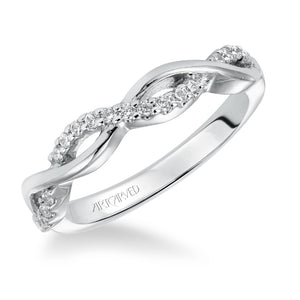 Artcarved Bridal Mounted with Side Stones Contemporary One Love Engagement Ring Gabriella 14K White Gold