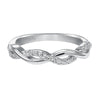 Artcarved Bridal Mounted with Side Stones Contemporary Twist Halo Diamond Wedding Band Bella 14K White Gold