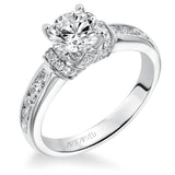 Artcarved Bridal Semi-Mounted with Side Stones Classic Engagement Ring Michaela 14K White Gold