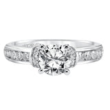 Artcarved Bridal Mounted with CZ Center Classic Engagement Ring Michaela 14K White Gold