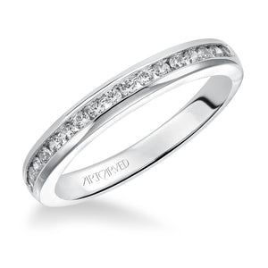 Artcarved Bridal Mounted with Side Stones Classic Diamond Wedding Band Michaela 14K White Gold