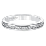 Artcarved Bridal Mounted with Side Stones Classic Diamond Wedding Band Michaela 14K White Gold