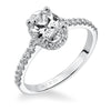 Artcarved Bridal Mounted with CZ Center Classic Halo Engagement Ring Kate 14K White Gold