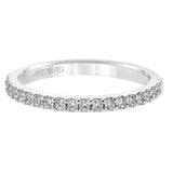 Artcarved Bridal Mounted with Side Stones Classic Halo Diamond Wedding Band Kate 14K White Gold