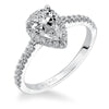 Artcarved Bridal Mounted with CZ Center Classic Halo Engagement Ring Layla 14K White Gold