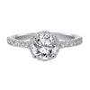 Artcarved Bridal Mounted with CZ Center Classic Halo Engagement Ring Layla 14K White Gold