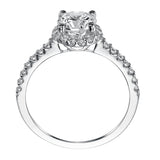 Artcarved Bridal Semi-Mounted with Side Stones Classic Halo Engagement Ring Layla 14K White Gold