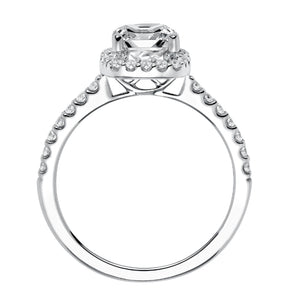 Artcarved Bridal Semi-Mounted with Side Stones Classic Halo Engagement Ring Layla 14K White Gold