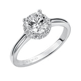 Artcarved Bridal Mounted with CZ Center Classic Halo Engagement Ring Allison 14K White Gold