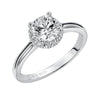 Artcarved Bridal Mounted with CZ Center Classic Halo Engagement Ring Allison 14K White Gold