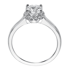 Artcarved Bridal Semi-Mounted with Side Stones Classic Halo Engagement Ring Allison 14K White Gold