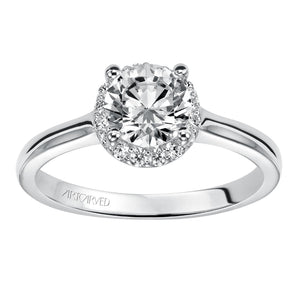 Artcarved Bridal Mounted with CZ Center Classic Halo Engagement Ring Allison 14K White Gold