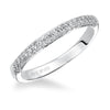 Artcarved Bridal Mounted with Side Stones Classic Halo Diamond Wedding Band Ariel 14K White Gold