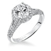 Artcarved Bridal Mounted with CZ Center Classic Halo Engagement Ring Reese 14K White Gold