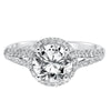 Artcarved Bridal Mounted with CZ Center Classic Halo Engagement Ring Reese 14K White Gold