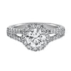 Artcarved Bridal Mounted with CZ Center Classic Halo Engagement Ring Megan 14K White Gold