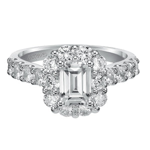 Artcarved Bridal Mounted with CZ Center Classic Halo Engagement Ring Wynona 14K White Gold