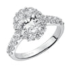 Artcarved Bridal Semi-Mounted with Side Stones Classic Halo Engagement Ring Wynona 14K White Gold