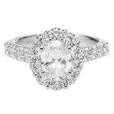 Artcarved Bridal Semi-Mounted with Side Stones Classic Halo Engagement Ring Wynona 14K White Gold