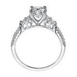 Artcarved Bridal Semi-Mounted with Side Stones Classic 7-Stone Engagement Ring Iris 14K White Gold