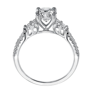 Artcarved Bridal Semi-Mounted with Side Stones Classic 7-Stone Engagement Ring Iris 14K White Gold