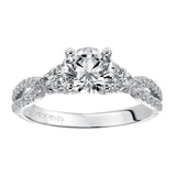 Artcarved Bridal Semi-Mounted with Side Stones Classic 7-Stone Engagement Ring Iris 14K White Gold