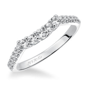 Artcarved Bridal Mounted with Side Stones Classic Diamond Wedding Band Iris 14K White Gold