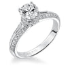 Artcarved Bridal Semi-Mounted with Side Stones Contemporary Engagement Ring Charly 14K White Gold