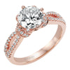 Artcarved Bridal Semi-Mounted with Side Stones Contemporary Floral Diamond Engagement Ring Phoebe 14K Rose Gold