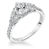 Artcarved Bridal Semi-Mounted with Side Stones Contemporary Halo Engagement Ring Heidi 14K White Gold