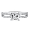 Artcarved Bridal Mounted with CZ Center Contemporary Engagement Ring Melanie 14K White Gold