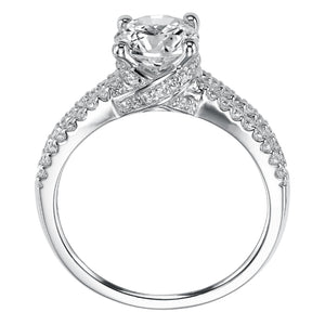 Artcarved Bridal Mounted with CZ Center Contemporary Engagement Ring Melanie 14K White Gold