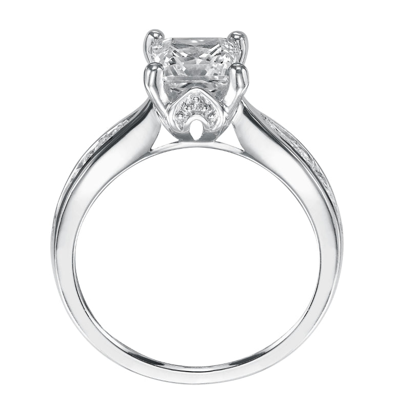 Artcarved Bridal Mounted with CZ Center Classic Engagement Ring Blythe 14K White Gold