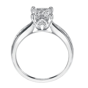 Artcarved Bridal Semi-Mounted with Side Stones Classic Engagement Ring Blythe 14K White Gold