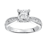 Artcarved Bridal Mounted with CZ Center Classic Engagement Ring Blythe 14K White Gold