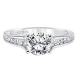 Artcarved Bridal Mounted with CZ Center Contemporary Engagement Ring Bethany 14K White Gold