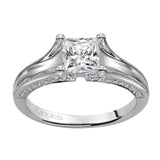 Artcarved Bridal Semi-Mounted with Side Stones Contemporary Engagement Ring Blake 14K White Gold